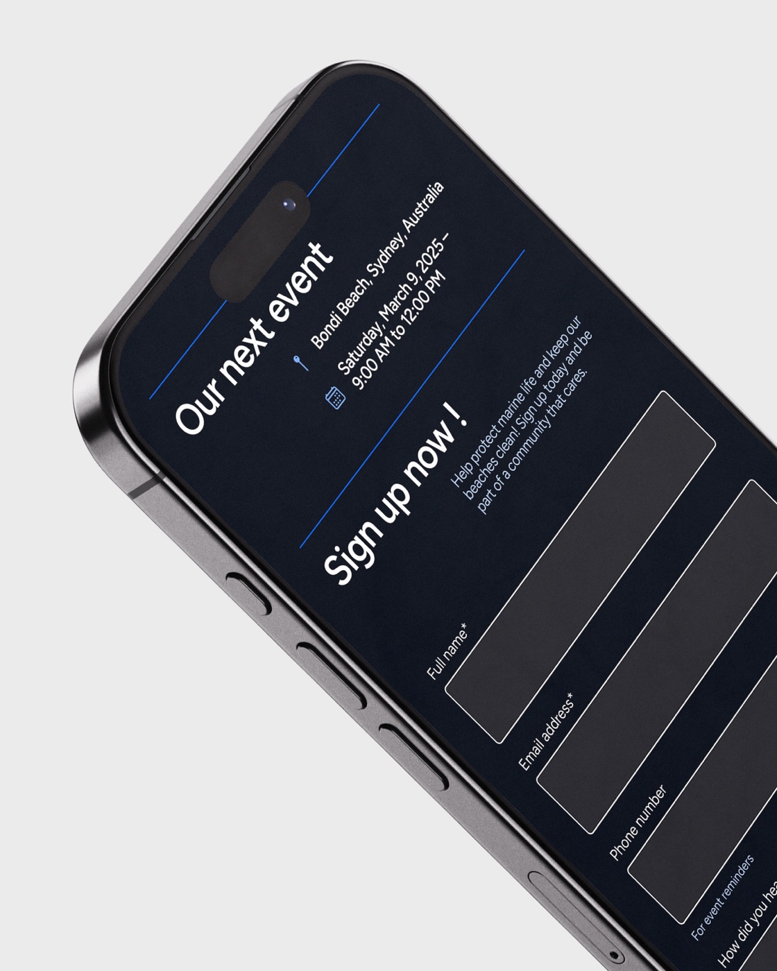 Sign-up screen