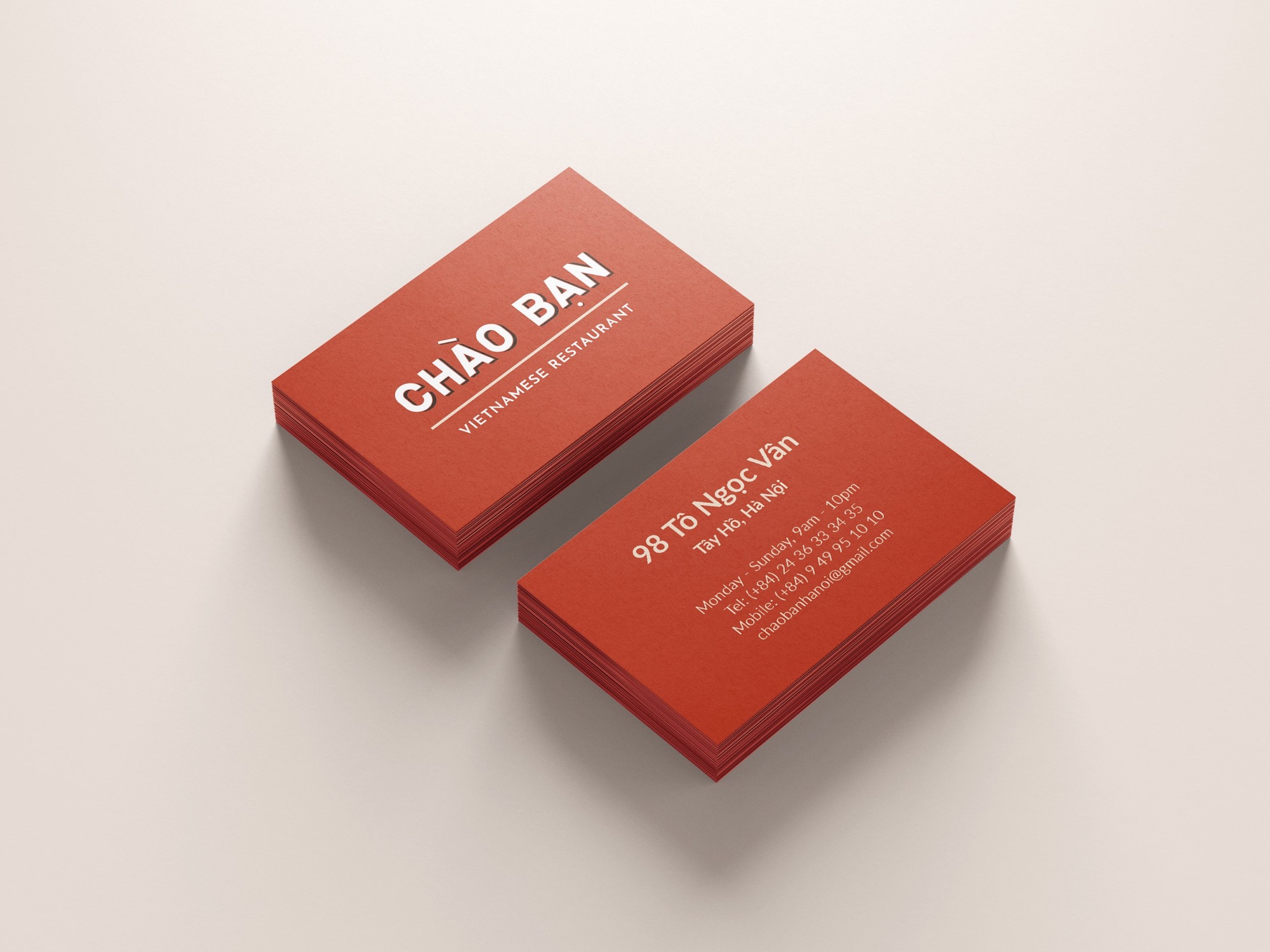 Restaurant cards