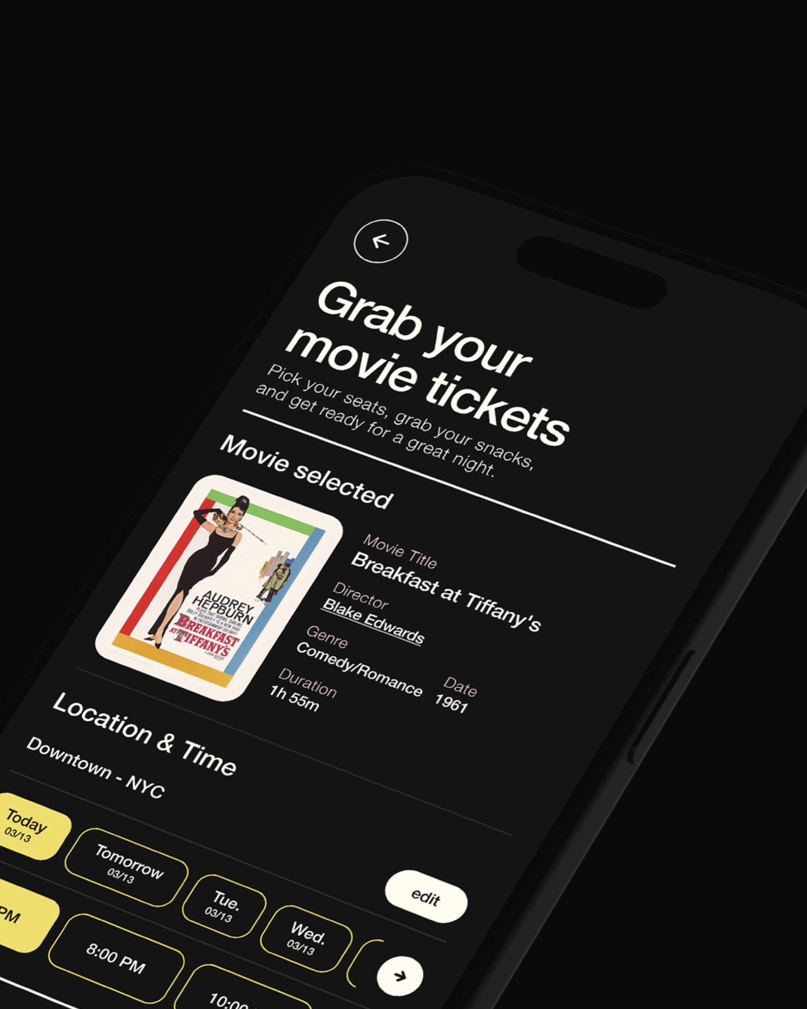 Grab your movie tickets — film, session and location